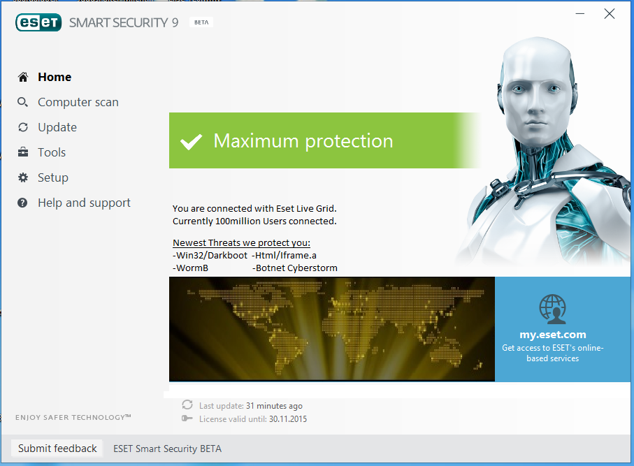 Screenshot af ESET Smart Security