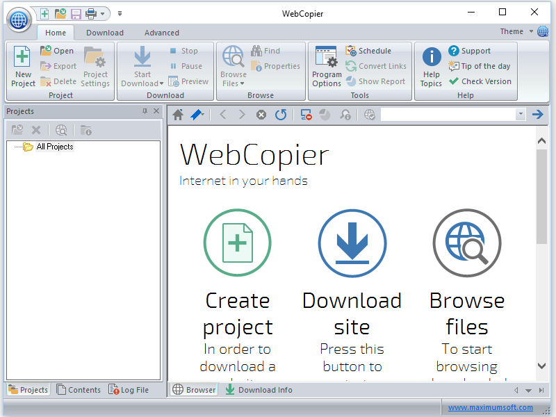 Screenshot af Webcopier