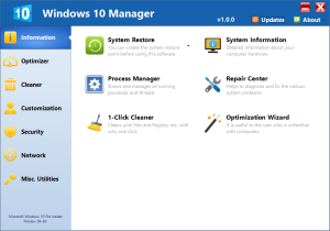 Screenshot af Windows 10 Manager