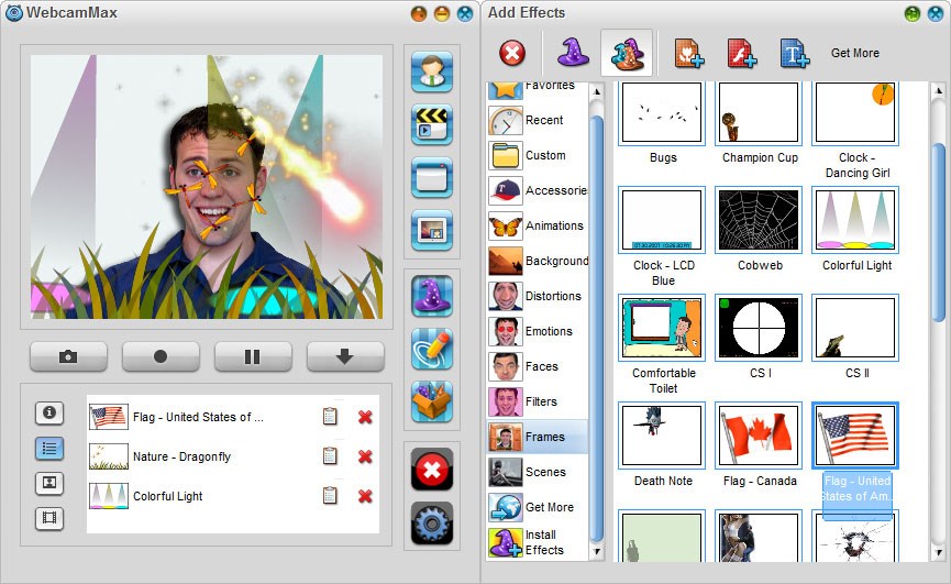 Screenshot af WebcamMax