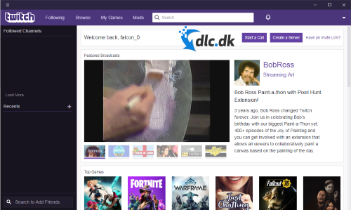 Screenshot af Twitch Desktop App