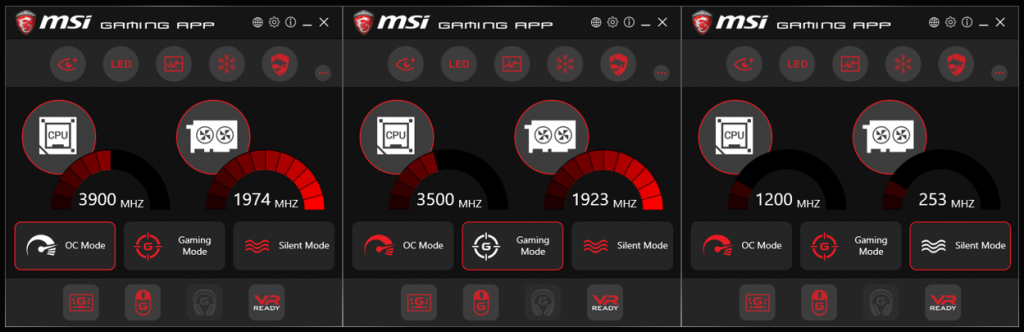 Screenshot af MSI Gaming App