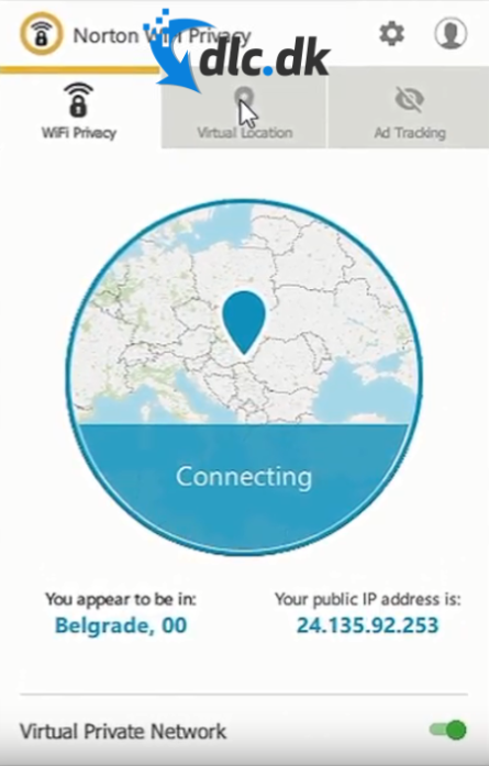 Screenshot af Norton Secure VPN