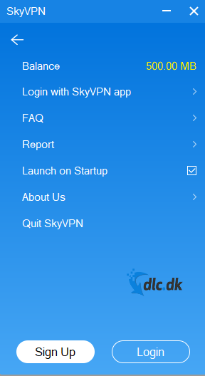 Screenshot af SkyVPN