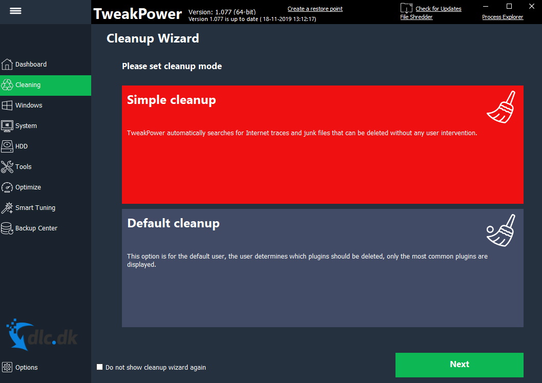 Screenshot af TweakPower