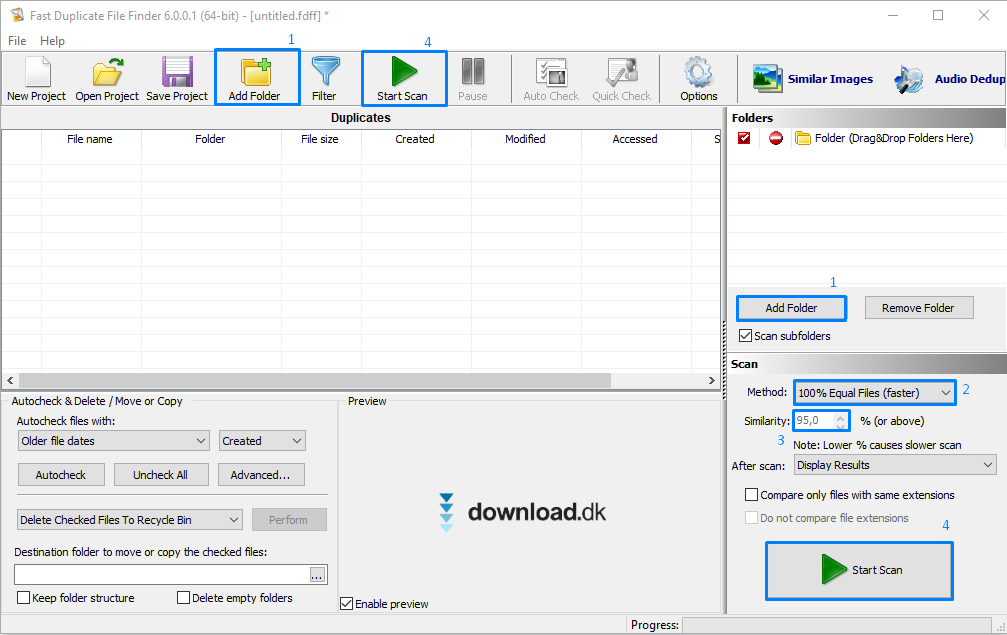 Screenshot af Fast Duplicate File Finder