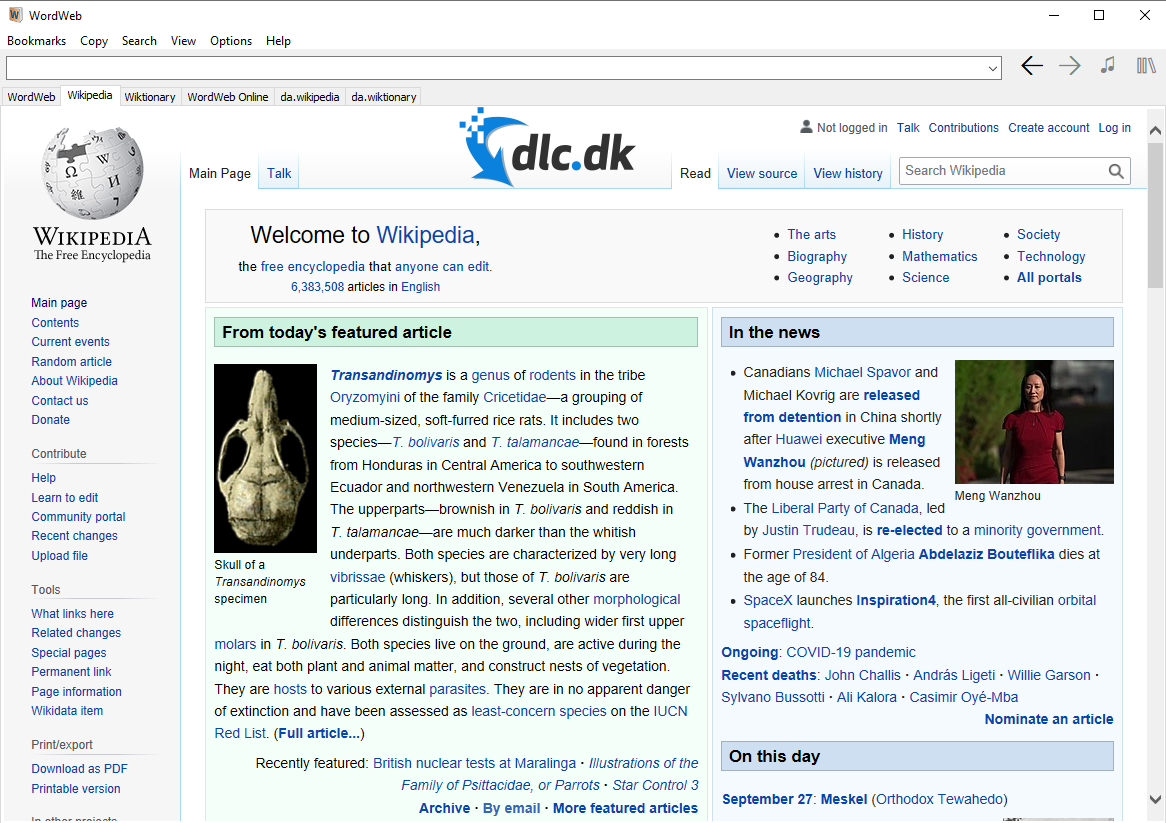 Screenshot af WordWeb Dictionary / Thesaurus