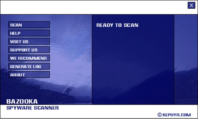 Screenshot af Bazooka Adware and Spyware Scanner