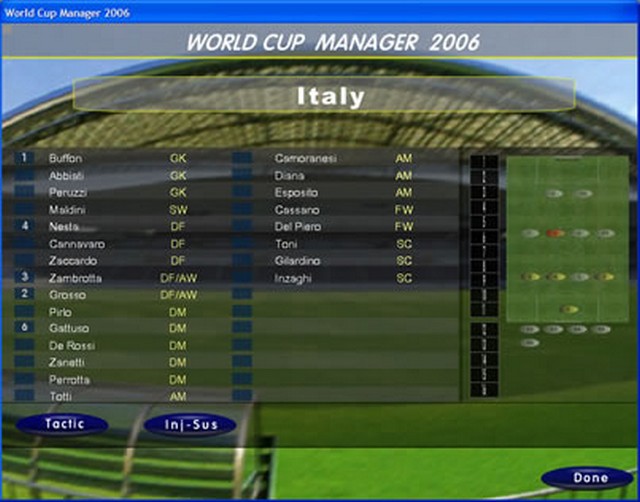 Screenshot af World Cup Manager