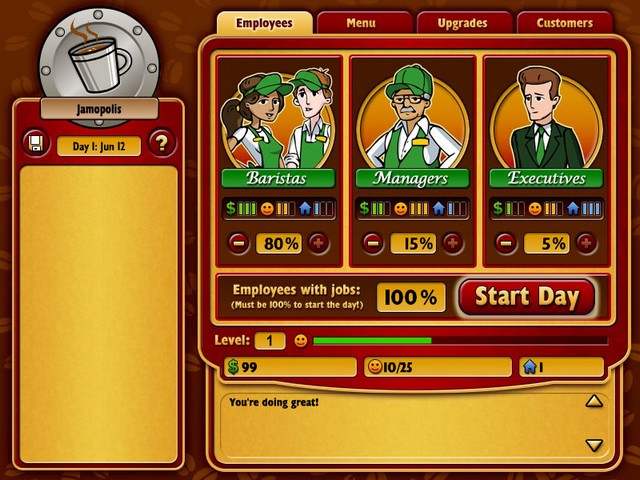 Screenshot af Coffee Tycoon