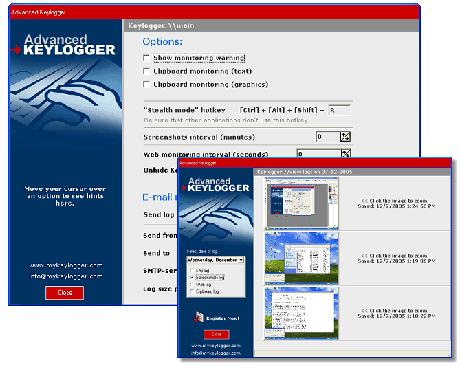 Screenshot af Advanced Keylogger