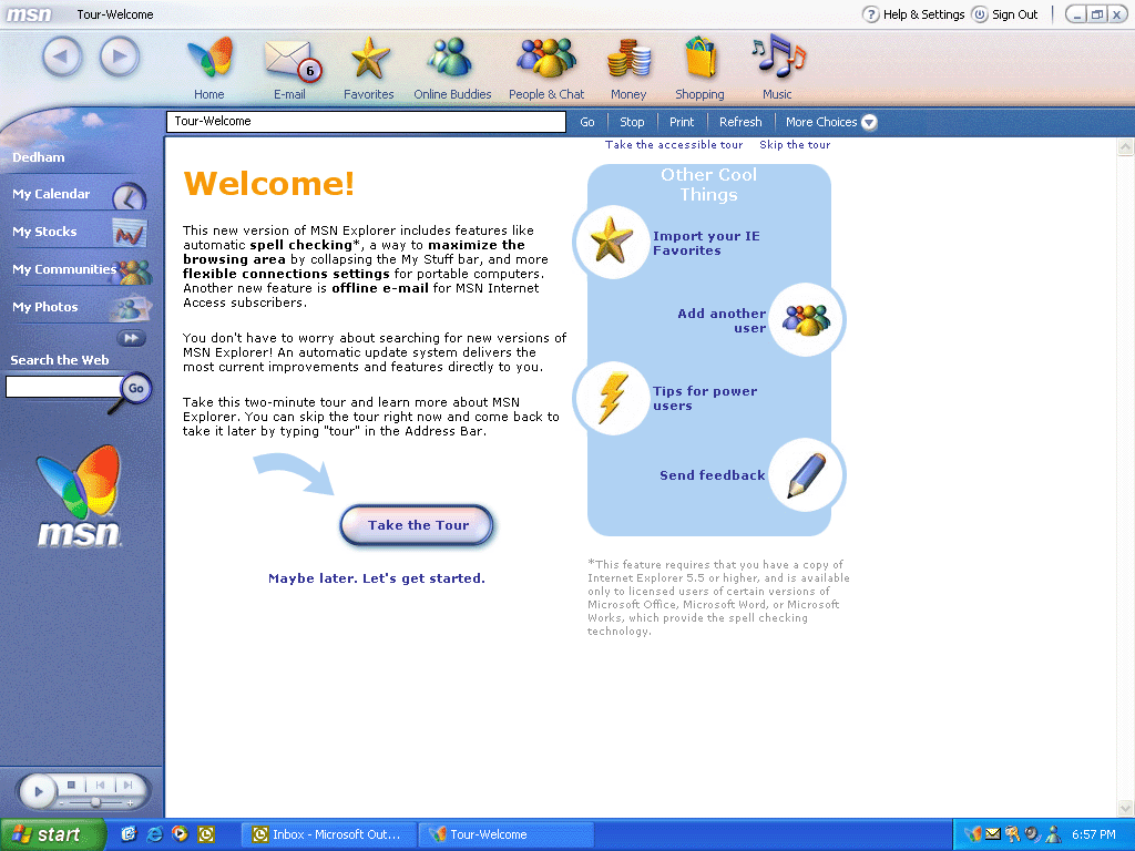 Screenshot af MSN Explorer