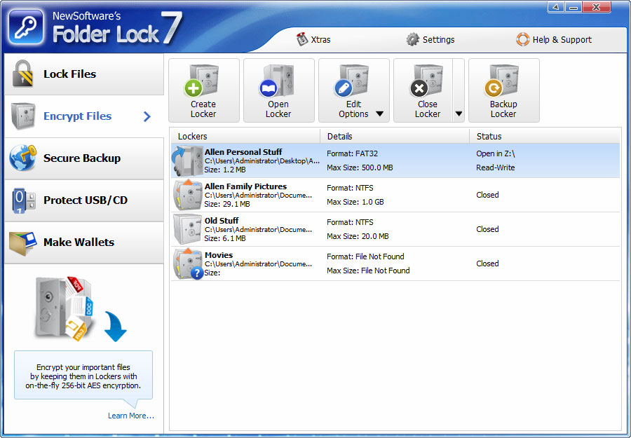 Screenshot af Folder Lock