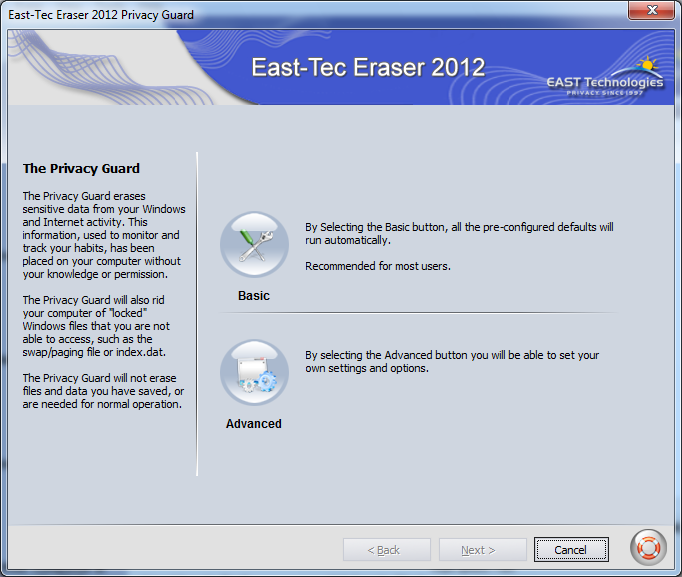 Screenshot af East-Tec Eraser