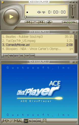Screenshot af Ace DivX Player