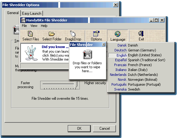 Screenshot af File Shredder