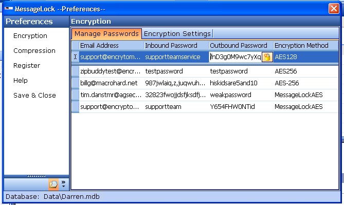 Screenshot af MessageLock Zip eMail Encryption til Outlook