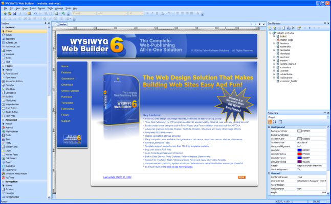 Screenshot af WYSIWYG Web Builder
