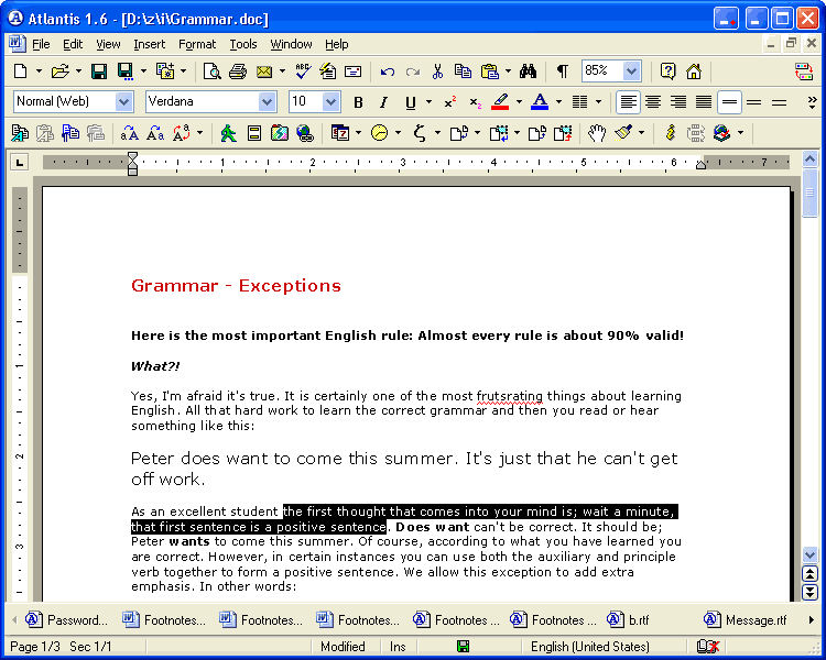 Screenshot af Atlantis Word Processor