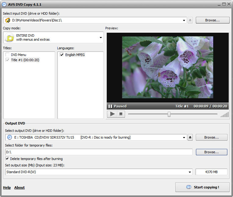 Screenshot af AVS DVD Copy