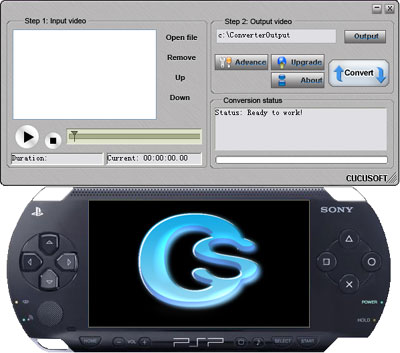 Screenshot af Cucusoft PSP Video Converter + DVD to PSP Suite