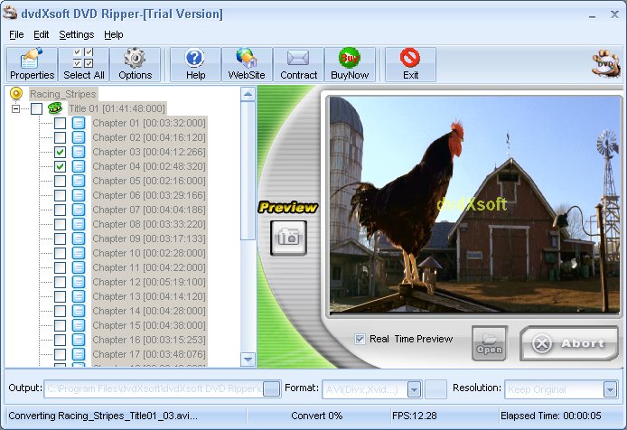Screenshot af dvdXsoft DVD Ripper