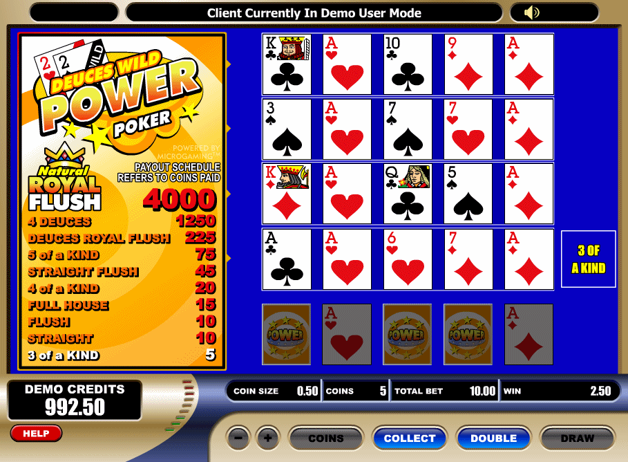 Screenshot af Deuces Wild Video Poker