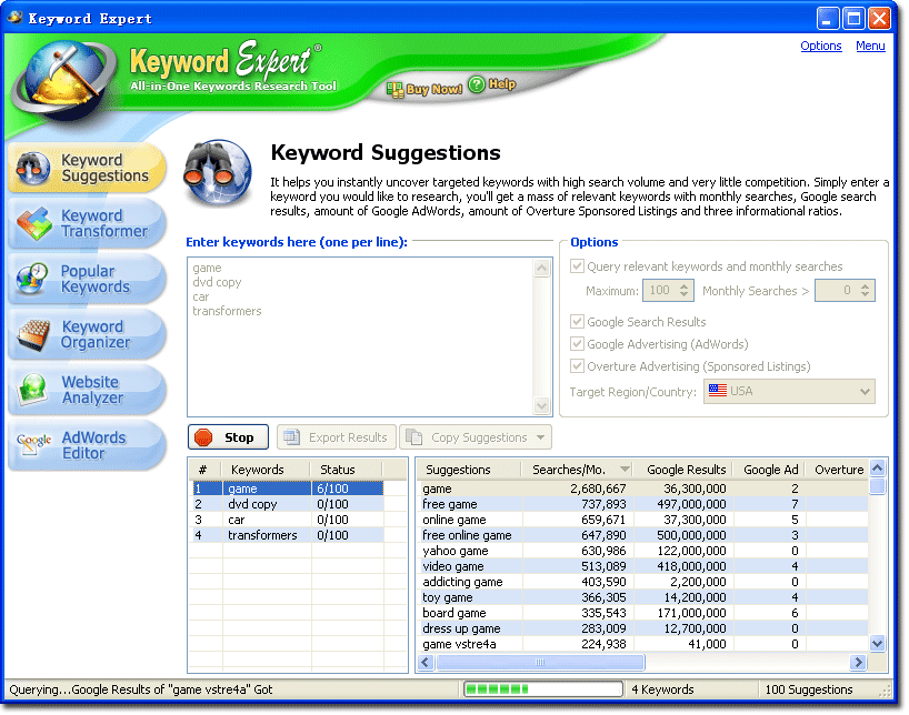 Screenshot af Keyword Expert