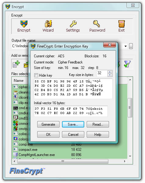 Screenshot af FineCrypt