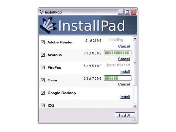 Screenshot af InstallPad