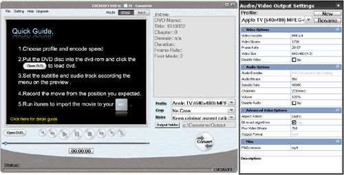 Screenshot af Cucusoft DVD to Apple TV Converter