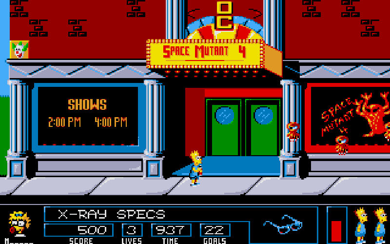 Screenshot af The Simpsons Bart VS Space Mutants