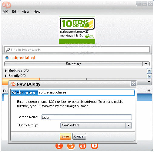 Screenshot af AOL Instant Messenger
