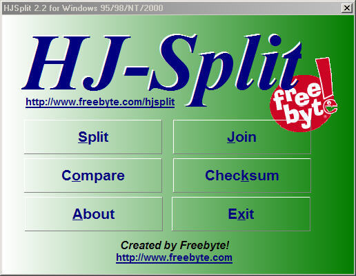 Screenshot af HJ-Split