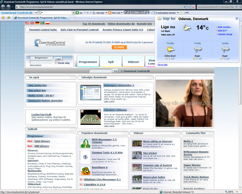 Screenshot af Download Central.dk Toolbar
