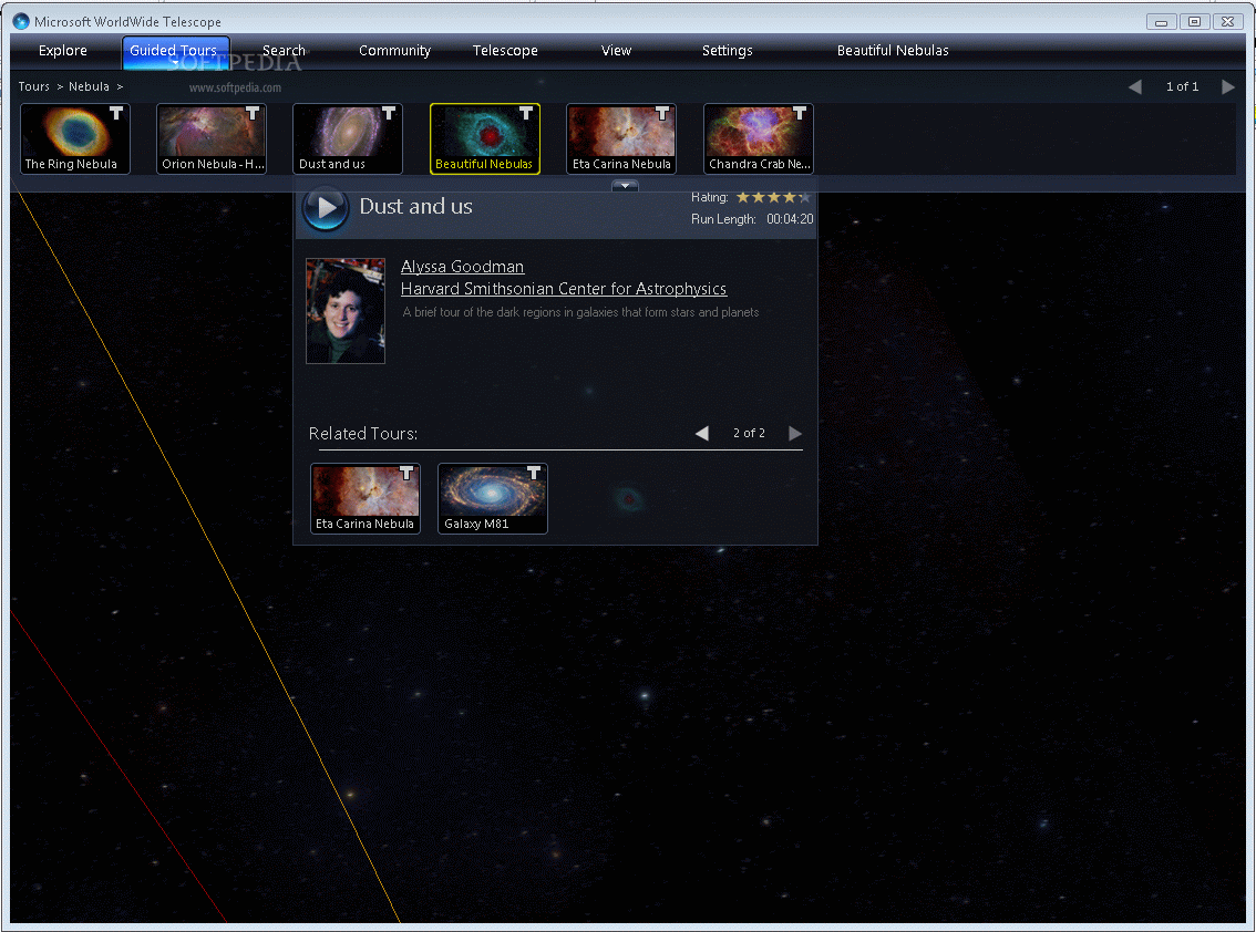 Screenshot af WorldWide Telescope