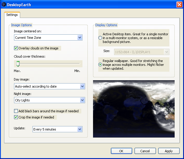 Screenshot af Desktop Earth