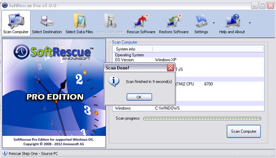 Screenshot af SoftRescue Pro Edition