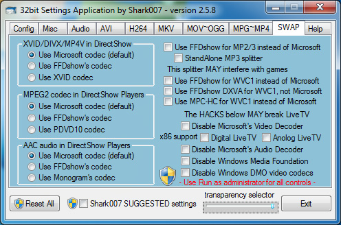 Screenshot af Windows 7 Codecs