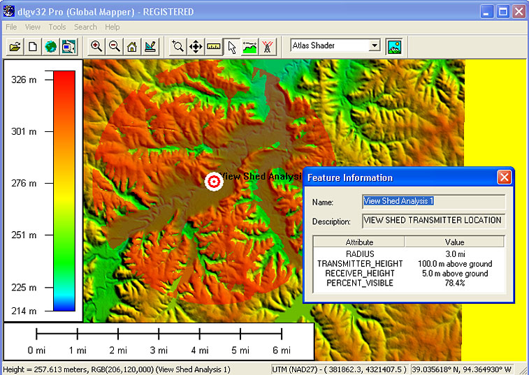 Screenshot af Global Mapper