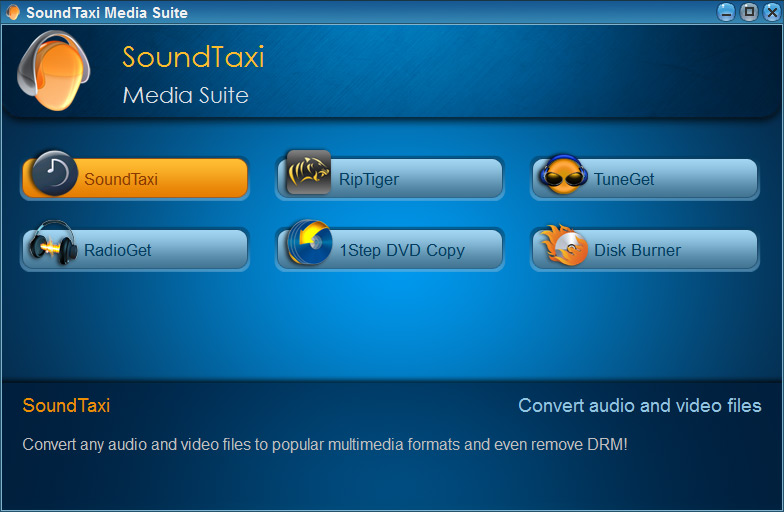 Screenshot af SoundTaxi Media Suite (Deutsch)