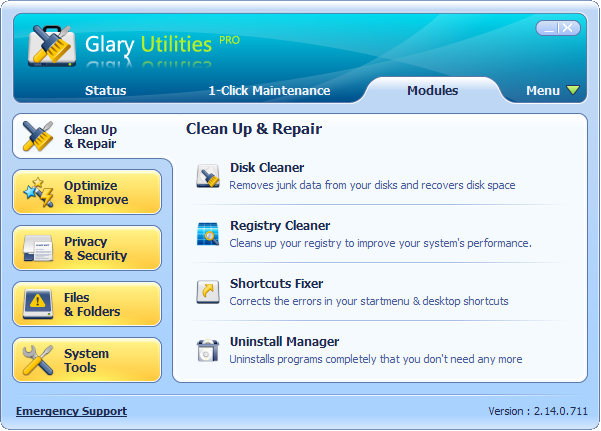Screenshot af Glary Utilities Pro