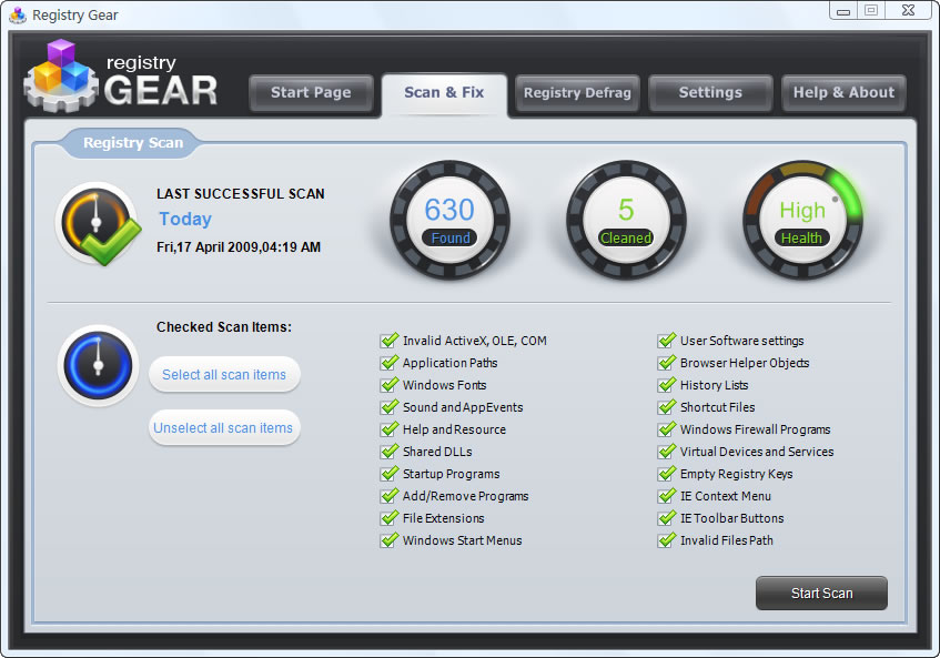Screenshot af Registry Gear
