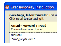 Screenshot af Greasemonkey