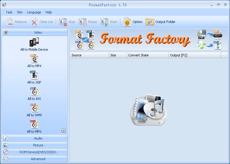 Screenshot af FormatFactory