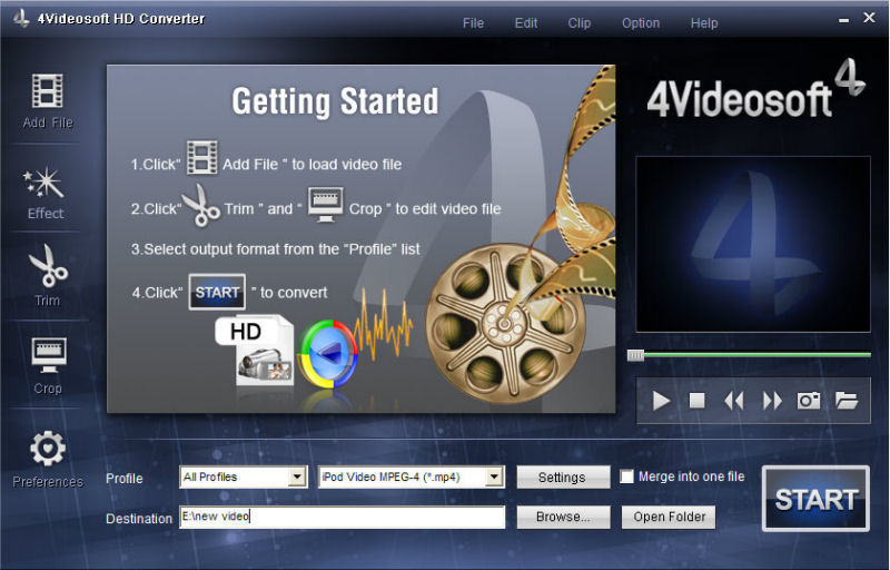 Screenshot af 4Videosoft HD Converter