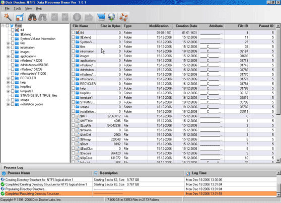 Screenshot af Disk Doctors Windows Data Recovery