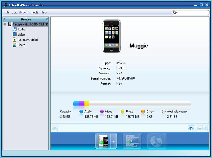 Screenshot af Xilisoft iPhone Software Suite