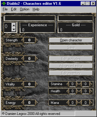 Screenshot af Diablo 2 Character Editor