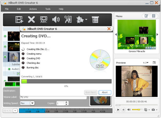 Screenshot af Xilisoft DVD Creator